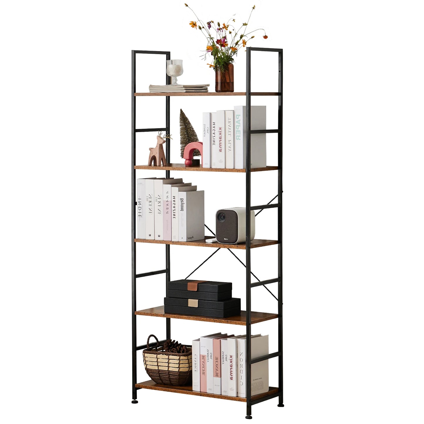 5 Tier Bookcase Storage Organizer