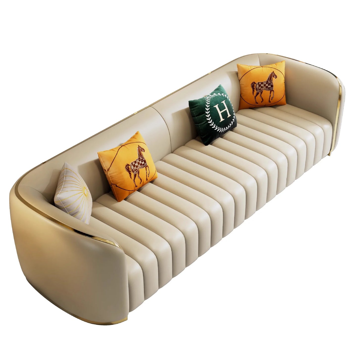 Italian light luxury leather sofa high-end designer