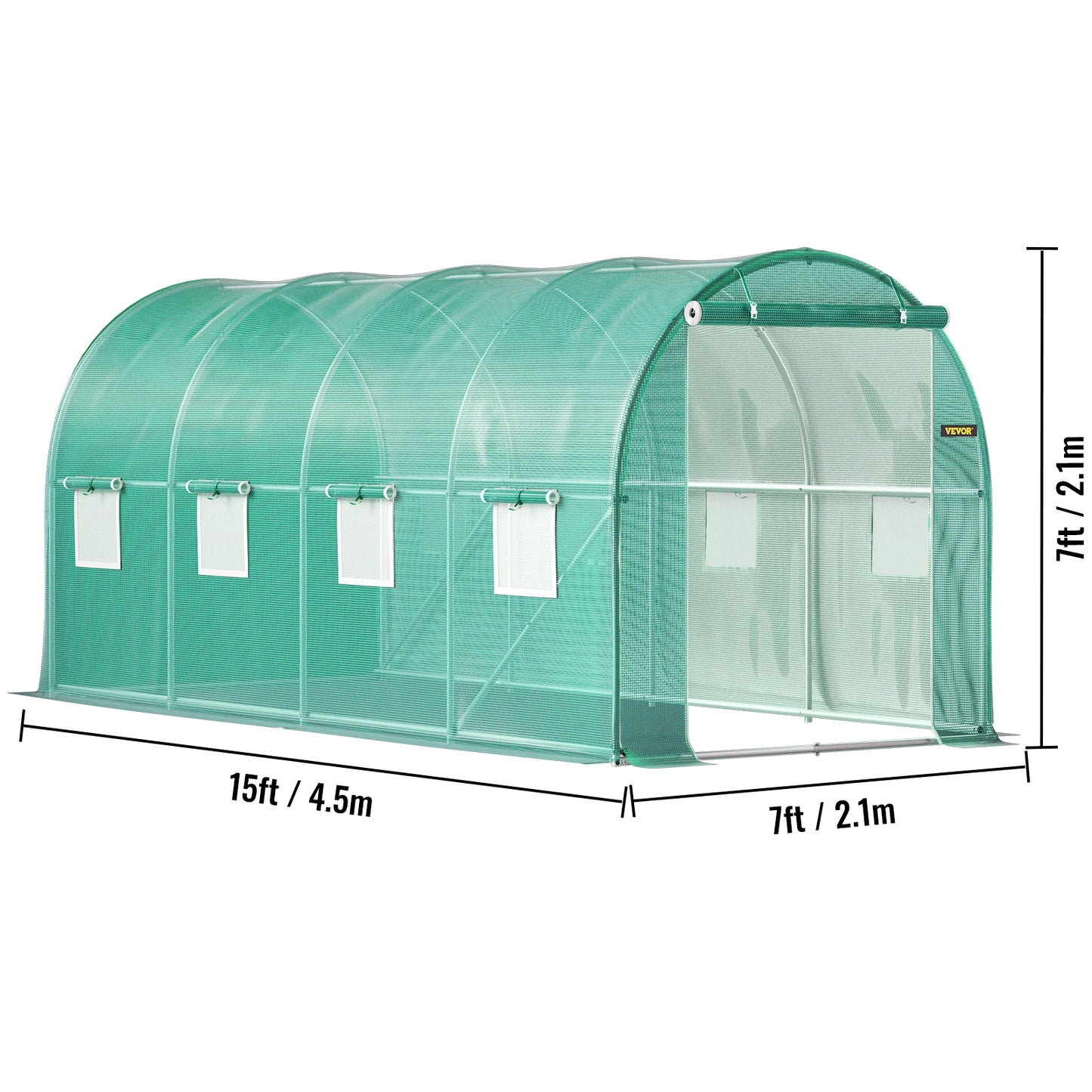 Walk-in Greenhouse Galvanized Frame & Waterproof Cover
