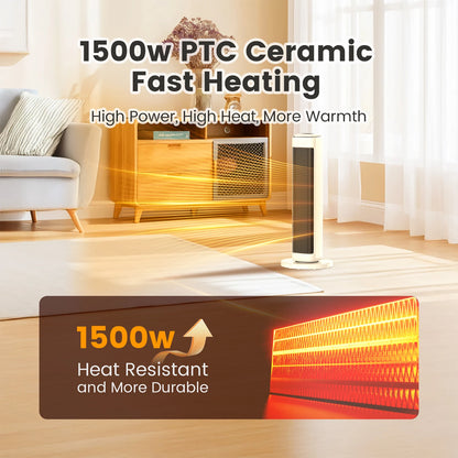 Ceramic Tower Electric Heater with Thermostat
