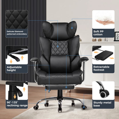 Big and Tall Gaming Chair with Lumbar Support, Footrest