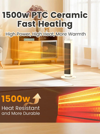 Ceramic Tower Electric Heater with Thermostat