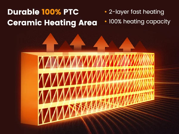 Ceramic Tower Electric Heater with Thermostat