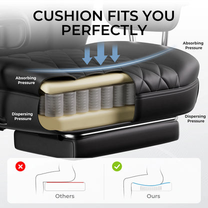 Big and Tall Gaming Chair with Lumbar Support, Footrest