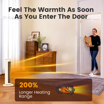 Ceramic Tower Electric Heater with Thermostat