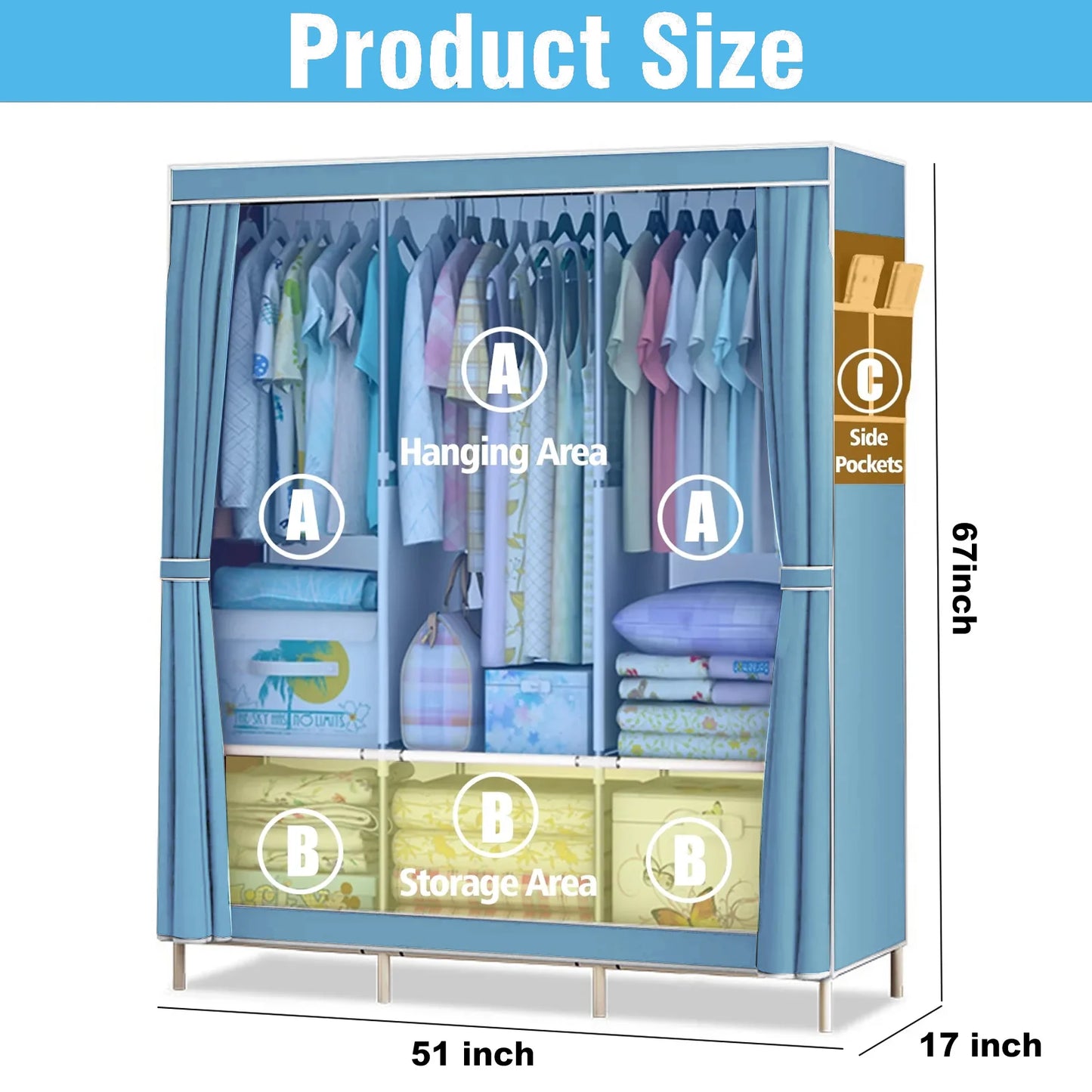 Wardrobe Organizer Storage Quick and Easy to Assemble