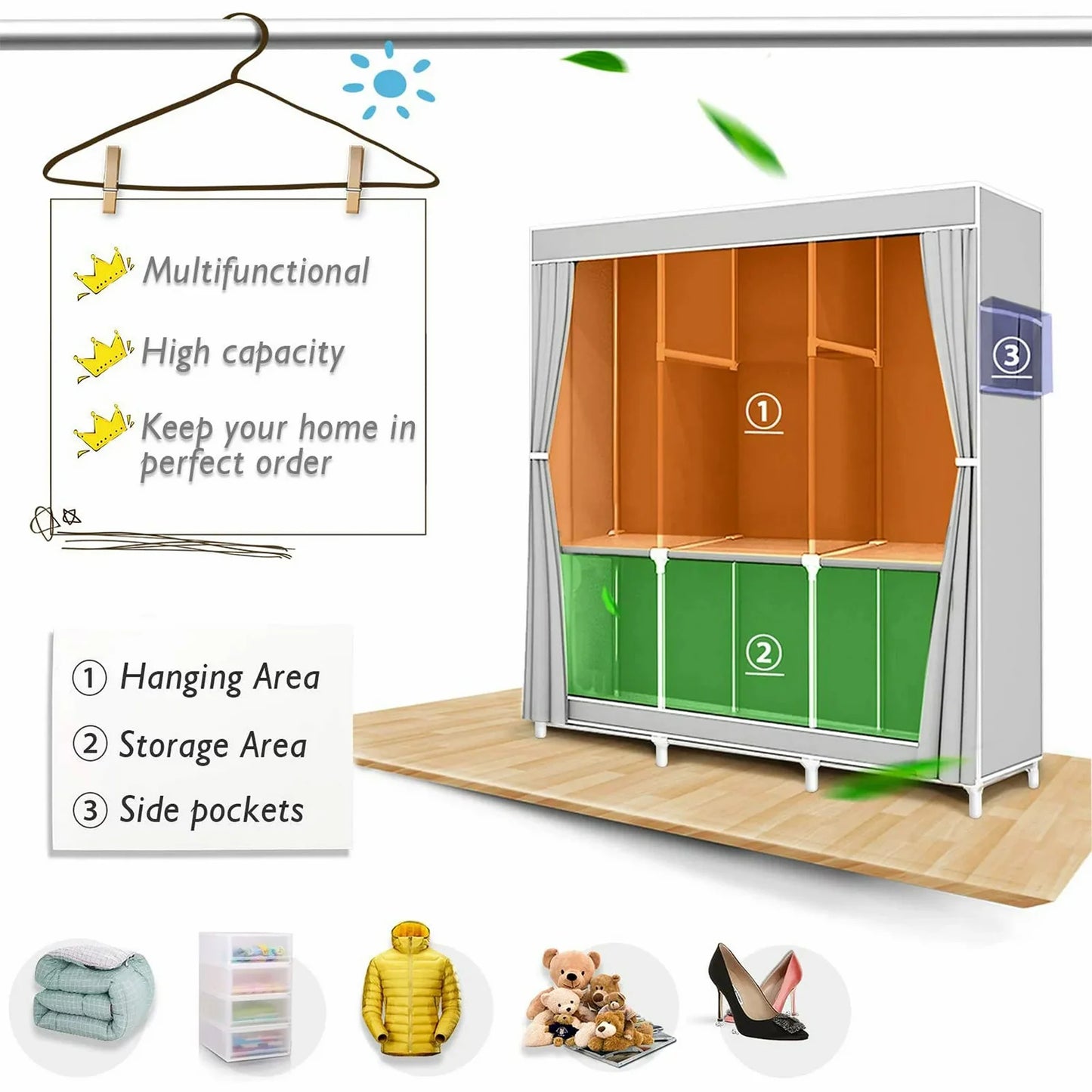 Wardrobe Organizer Storage Quick and Easy to Assemble
