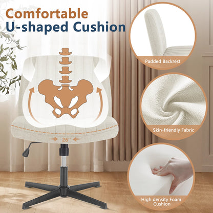Chair Armless  Adjustable Swivel Fabric Or Leather