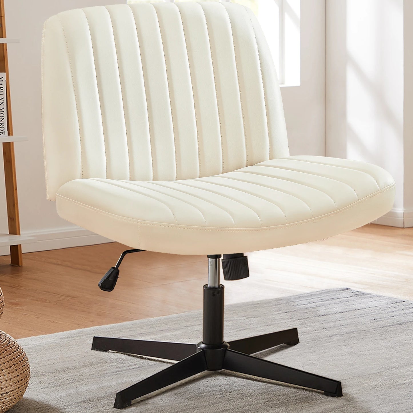 Chair Armless  Adjustable Swivel Fabric Or Leather