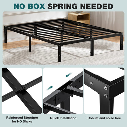 Twin Full Queen King Size Steel Bed Frame Supports 350LBS