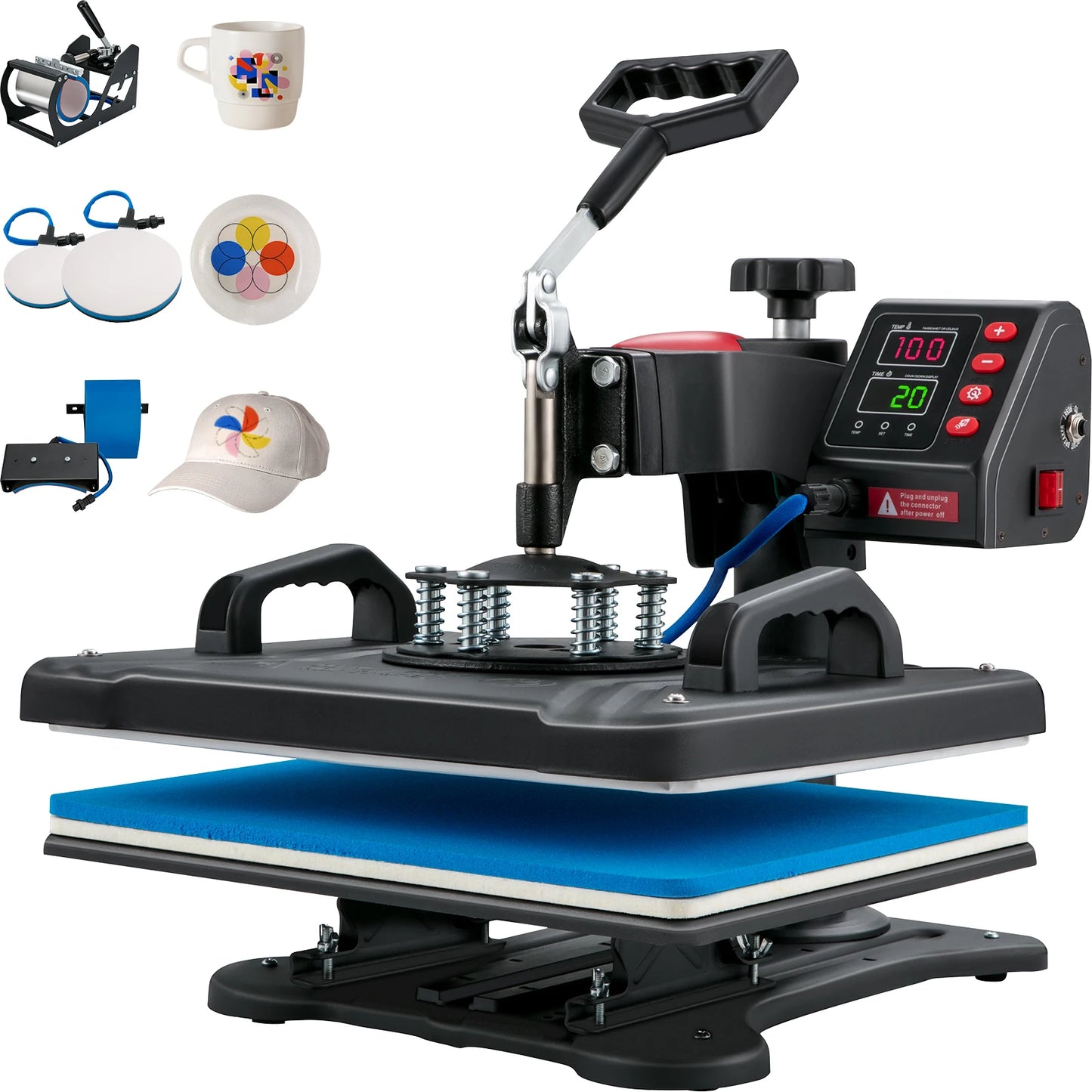 5in1 Heat Press Machine 12x15in Transfer Printer