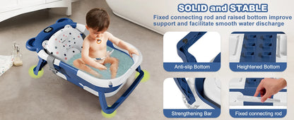Portable Travel Bathtub, Collapsible  with Thermometer