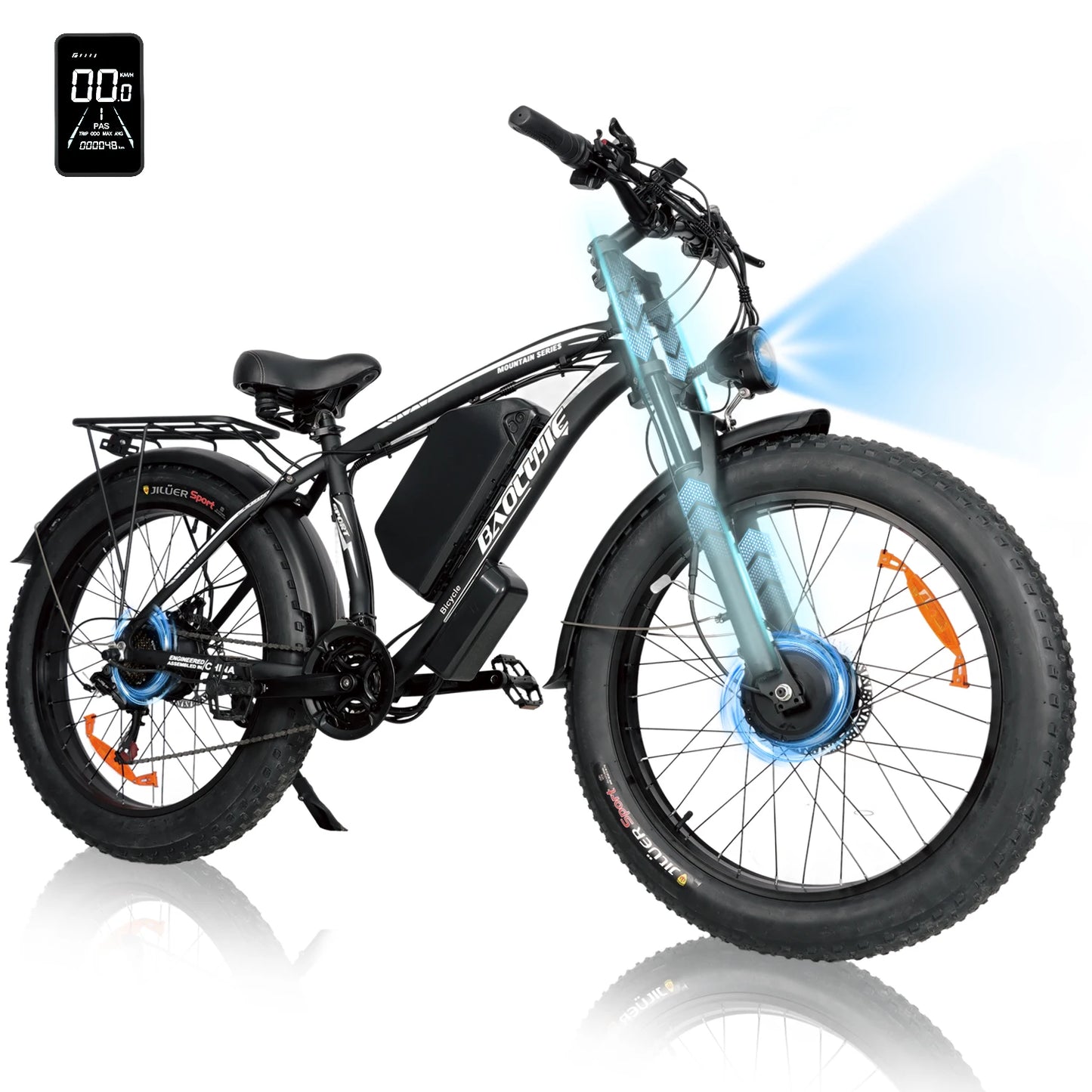 Electric Bicycle 60V 30AH Battery Max Speed 42 MPH E-Bike