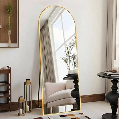 Arched Full Length Mirror Floor Mirror Gold 59x16.2 Inch