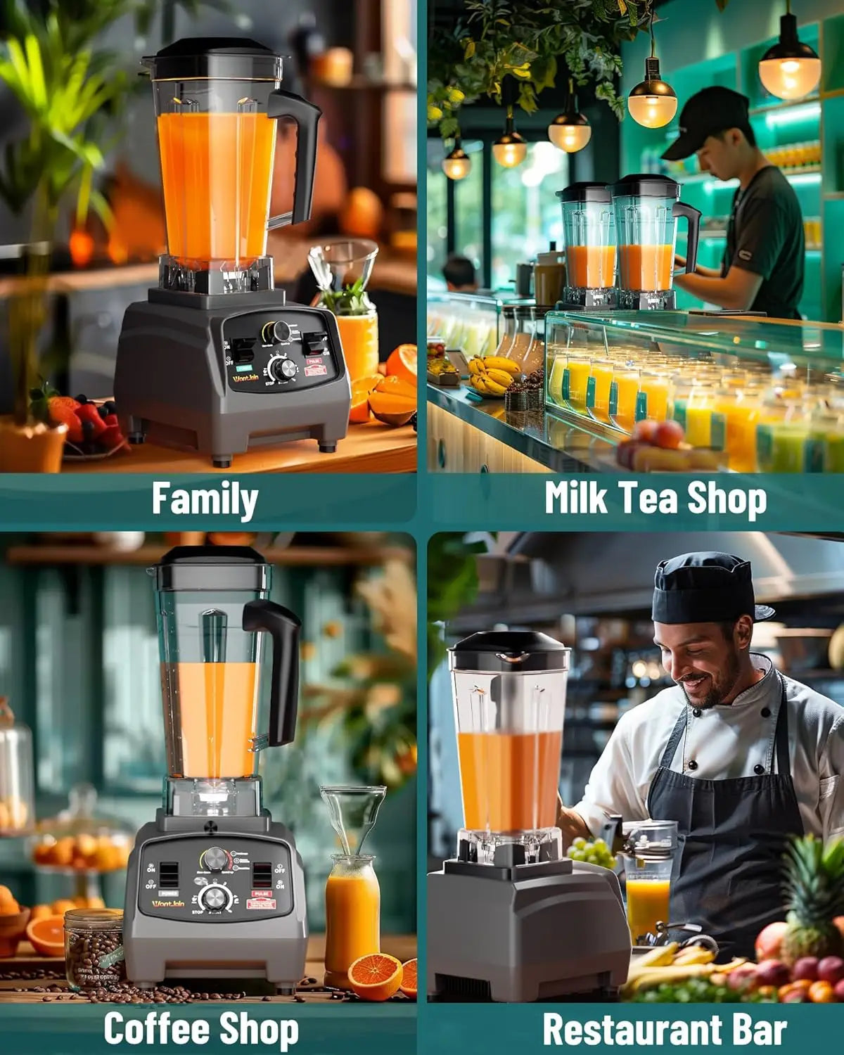 Commercial Blender 1800W High Power Timer