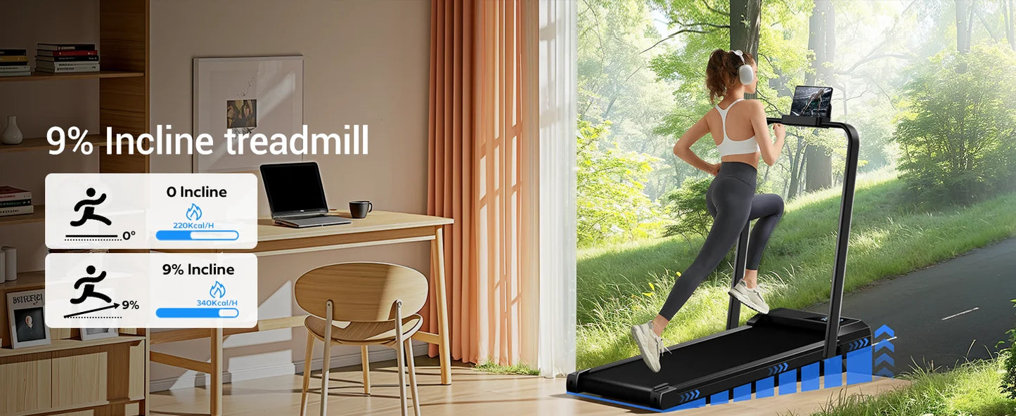 Jogging Treadmill: Incline, Under-Desk, Lightweight, LED Display