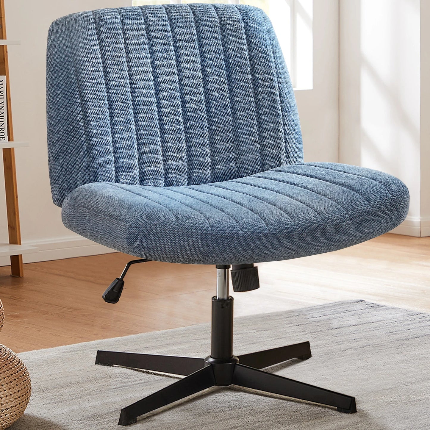 Chair Armless  Adjustable Swivel Fabric Or Leather