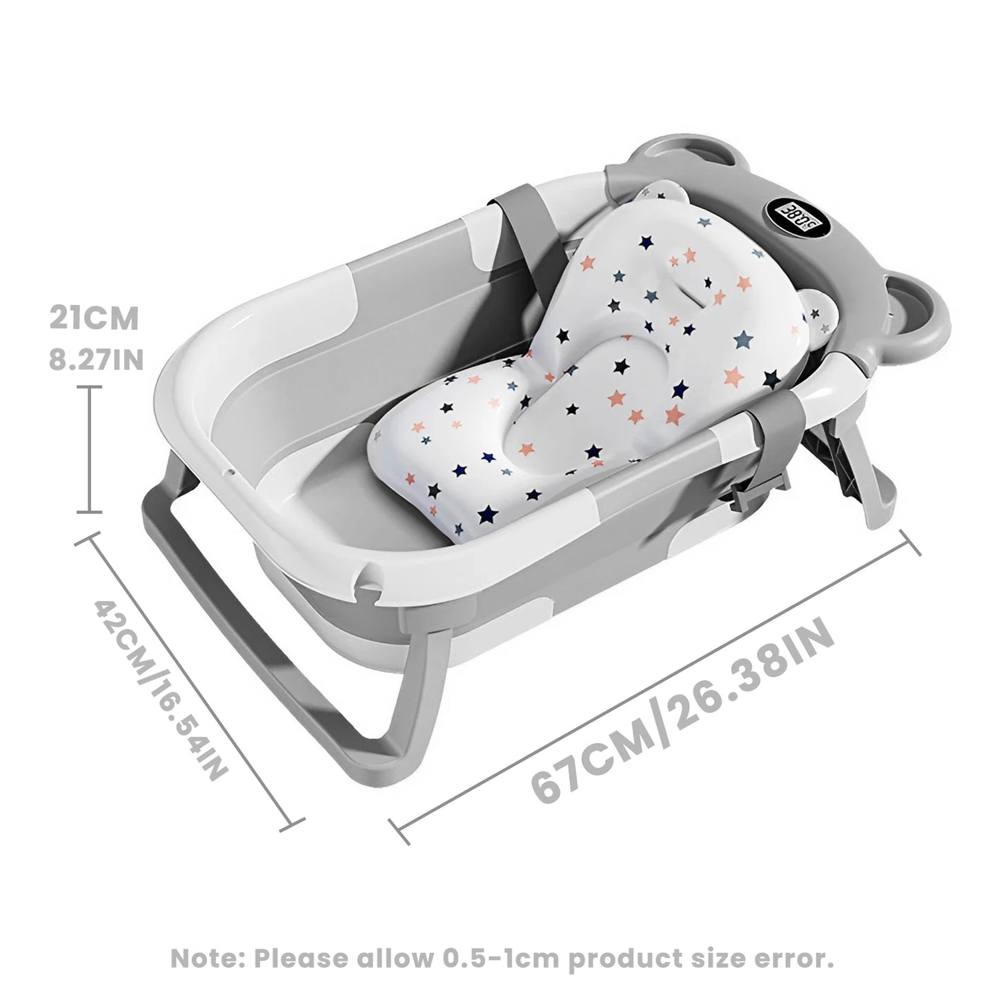 Portable Travel Bathtub, Collapsible  with Thermometer