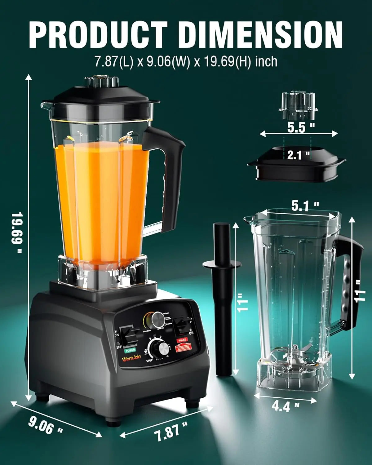 Commercial Blender 1800W High Power Timer