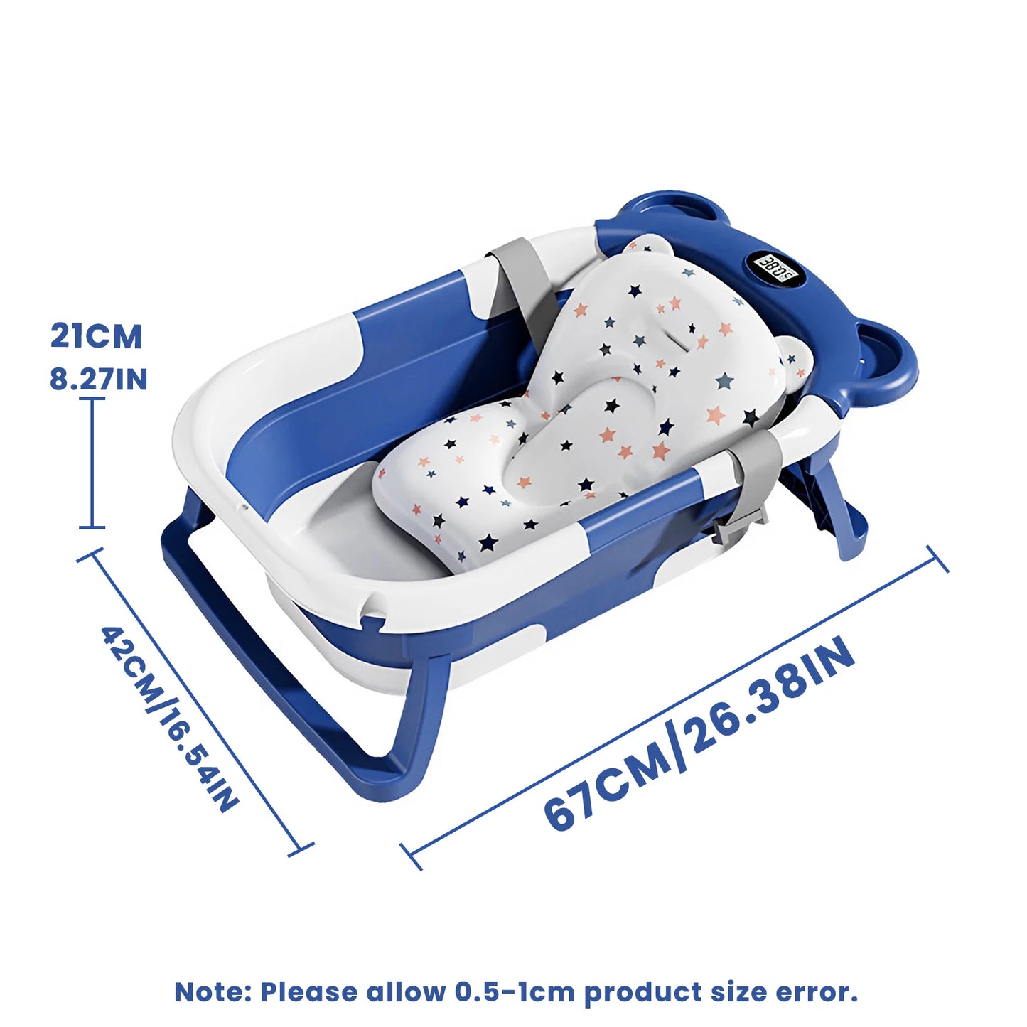Portable Travel Bathtub, Collapsible  with Thermometer