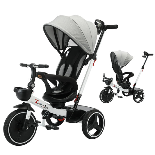 Baby Stroller Tricycle , Adjustable Canopy, Sitting & Lying,