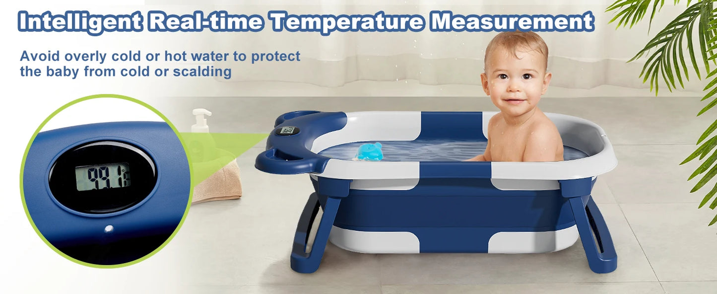 Portable Travel Bathtub, Collapsible  with Thermometer