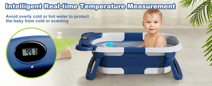 Portable Travel Bathtub, Collapsible  with Thermometer