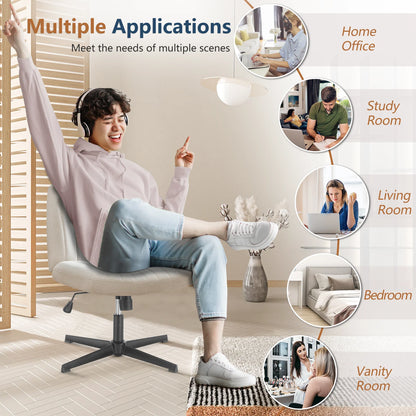 Chair Armless  Adjustable Swivel Fabric Or Leather