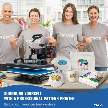5in1 Heat Press Machine 12x15in Transfer Printer