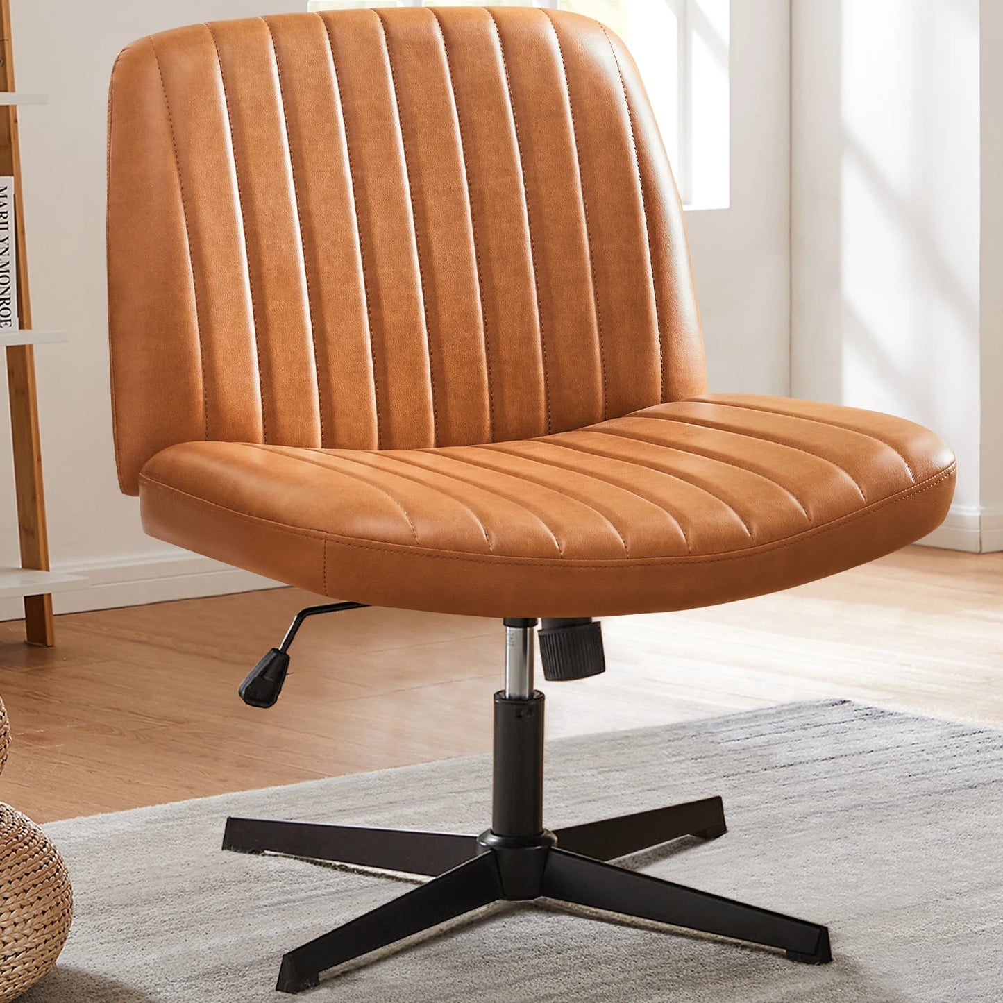 Chair Armless  Adjustable Swivel Fabric Or Leather