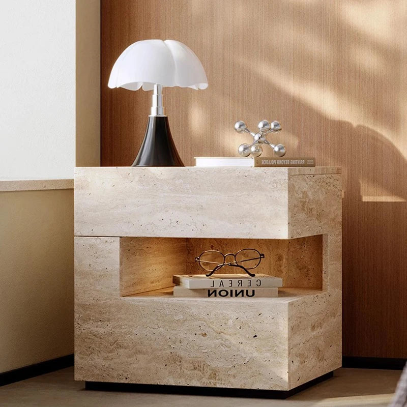 Nightstands Rectangle Trendy Premium Bedroom Hidden Storage
