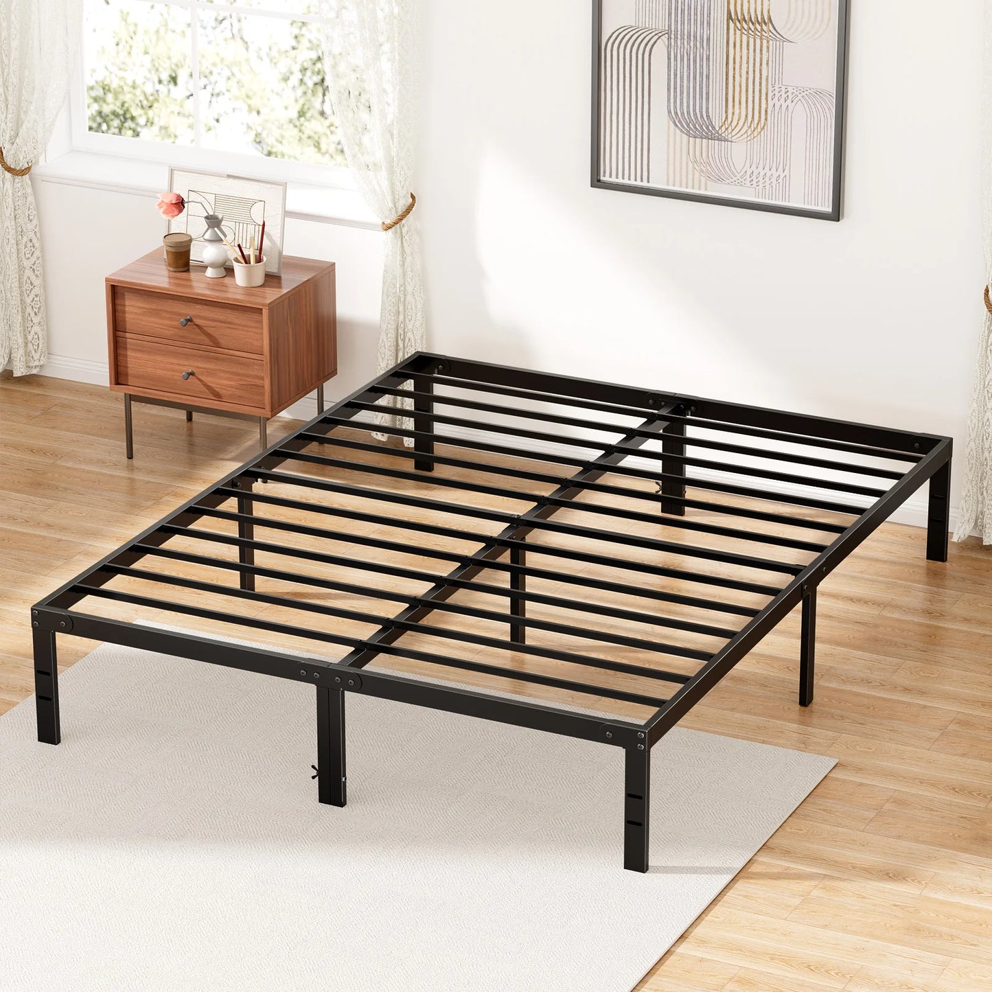Twin Full Queen King Size Steel Bed Frame Supports 350LBS
