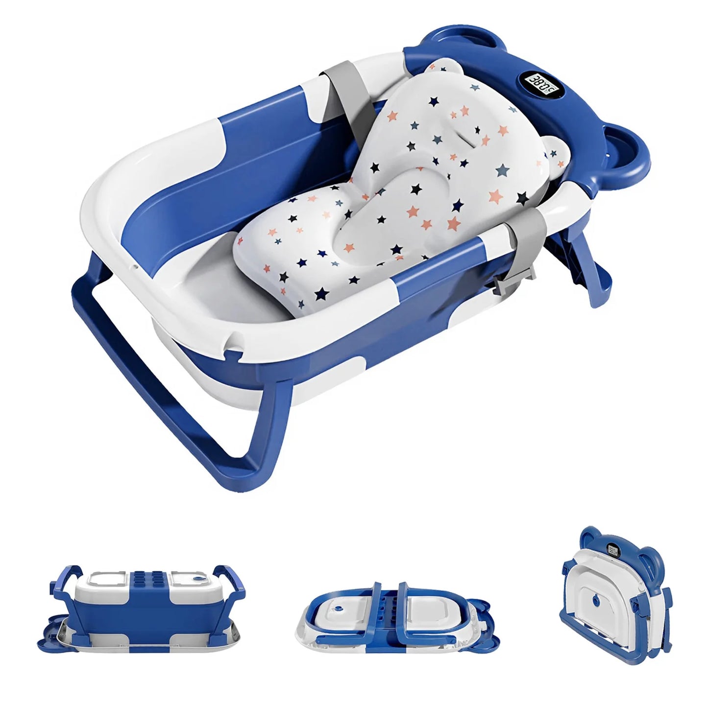 Portable Travel Bathtub, Collapsible  with Thermometer