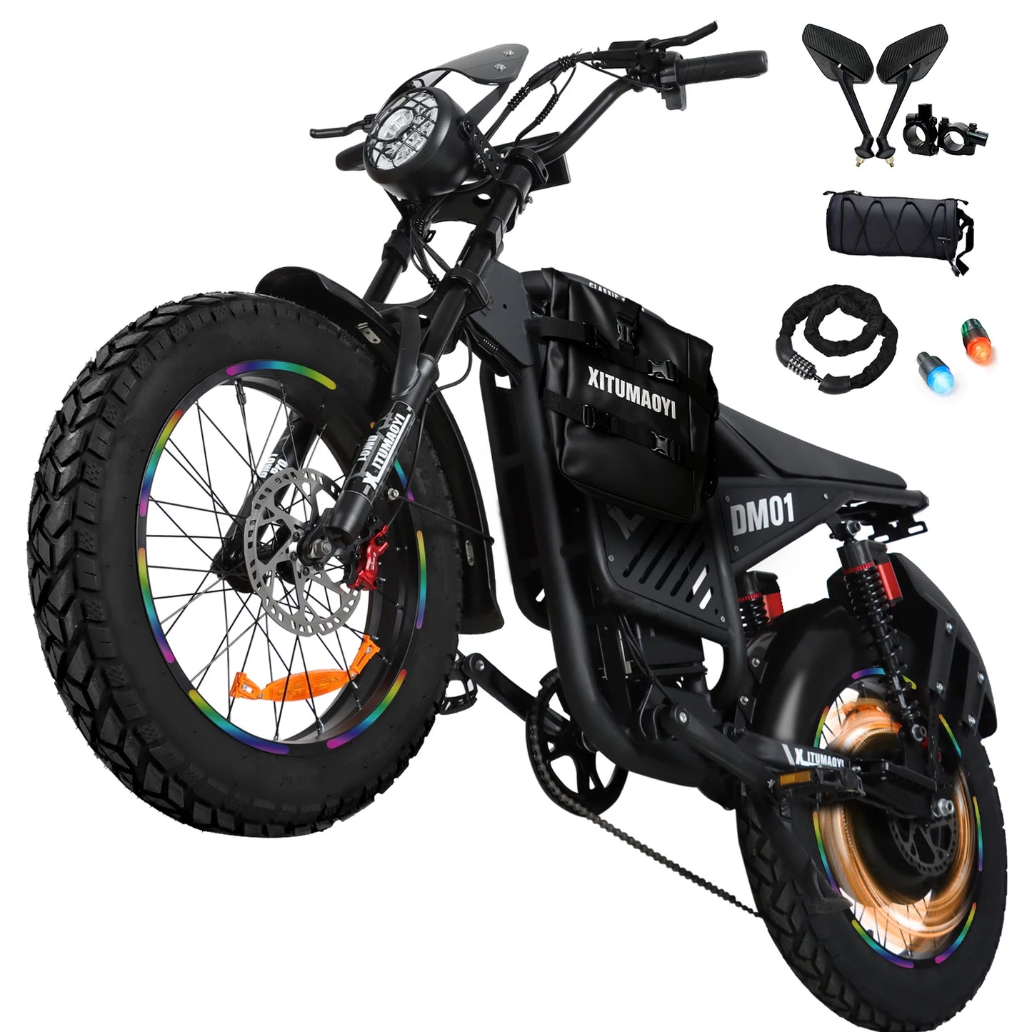 Electric Bicycle 60V 30AH Battery Max Speed 42 MPH E-Bike