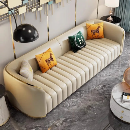 Italian light luxury leather sofa high-end designer