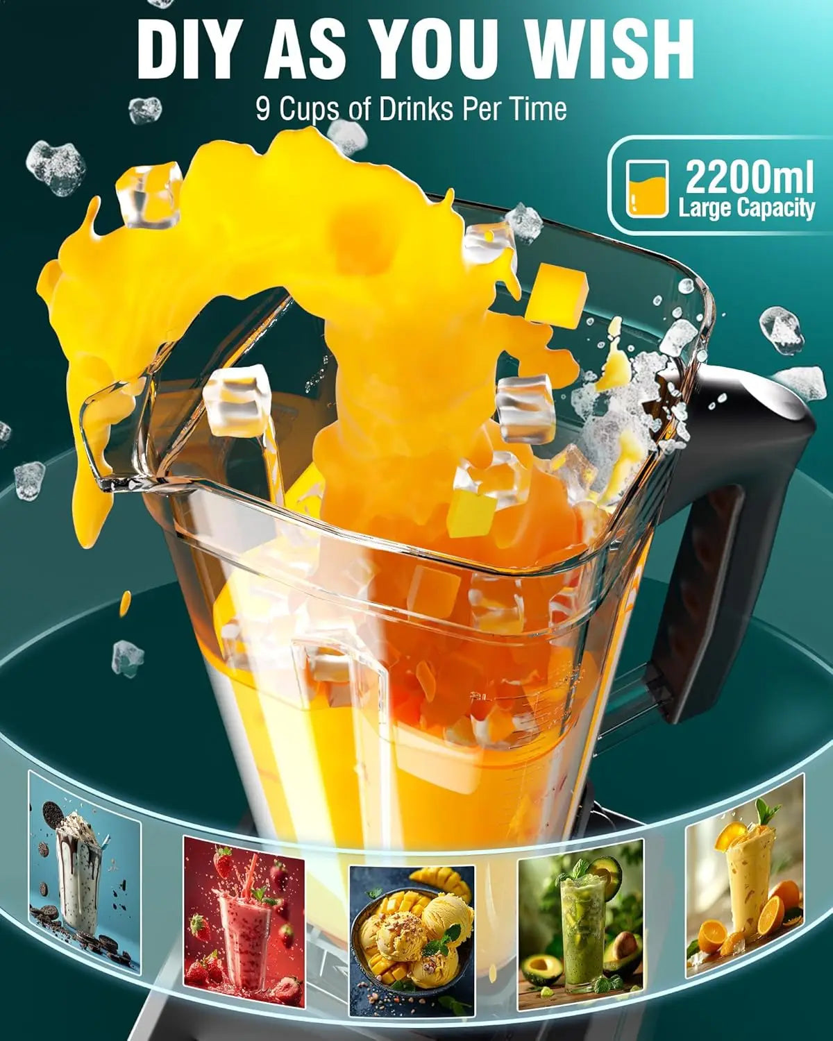 Commercial Blender 1800W High Power Timer