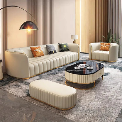 Italian light luxury leather sofa high-end designer