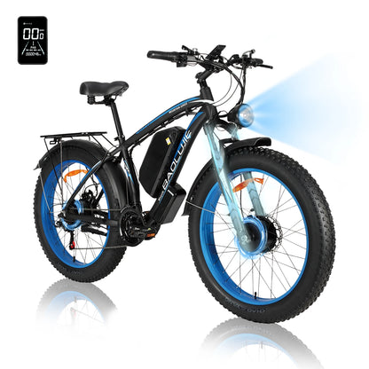 Electric Bicycle 60V 30AH Battery Max Speed 42 MPH E-Bike